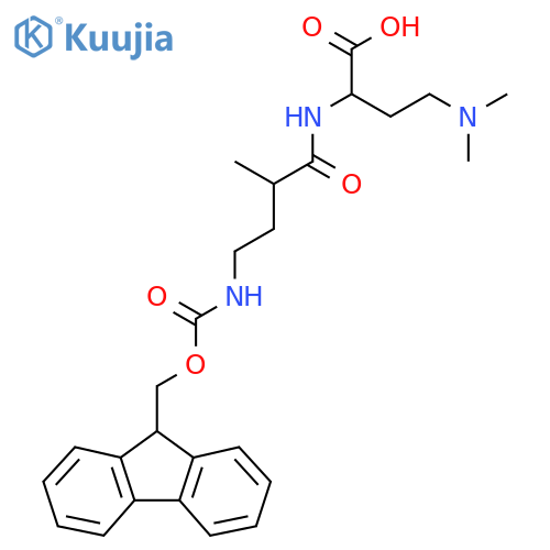4-(dimethylamino)-2-4-({(9H-fluoren-9-yl)methoxycarbonyl}amino)-2-methylbutanamidobutanoic acid structure