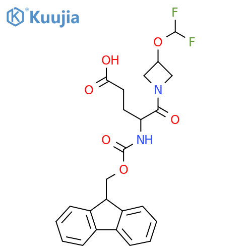 5-3-(difluoromethoxy)azetidin-1-yl-4-({(9H-fluoren-9-yl)methoxycarbonyl}amino)-5-oxopentanoic acid structure
