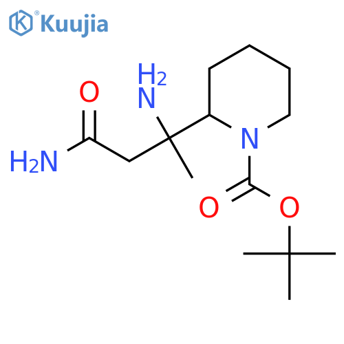 tert-butyl 2-(2-amino-1-carbamoylpropan-2-yl)piperidine-1-carboxylate structure