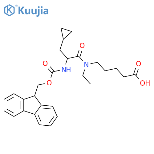 5-3-cyclopropyl-N-ethyl-2-({(9H-fluoren-9-yl)methoxycarbonyl}amino)propanamidopentanoic acid structure
