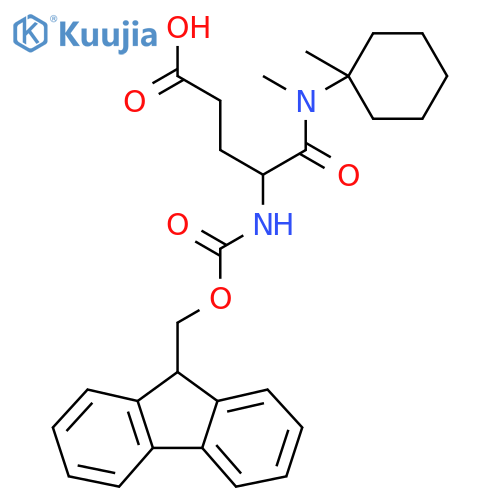 4-({(9H-fluoren-9-yl)methoxycarbonyl}amino)-4-methyl(1-methylcyclohexyl)carbamoylbutanoic acid structure