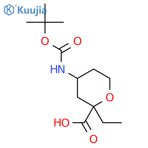 4-{(tert-butoxy)carbonylamino}-2-ethyloxane-2-carboxylic acid structure