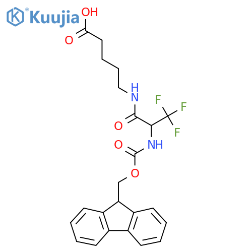 5-2-({(9H-fluoren-9-yl)methoxycarbonyl}amino)-3,3,3-trifluoropropanamidopentanoic acid structure