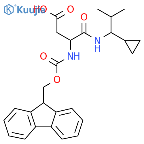 3-(1-cyclopropyl-2-methylpropyl)carbamoyl-3-({(9H-fluoren-9-yl)methoxycarbonyl}amino)propanoic acid structure