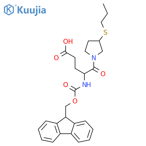 4-({(9H-fluoren-9-yl)methoxycarbonyl}amino)-5-oxo-5-3-(propylsulfanyl)pyrrolidin-1-ylpentanoic acid structure