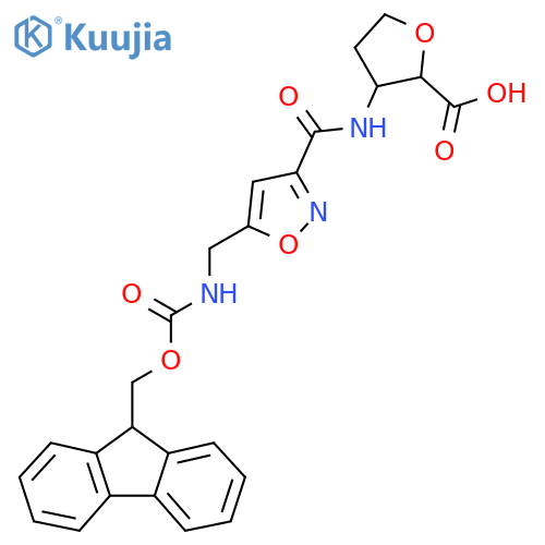 3-{5-({(9H-fluoren-9-yl)methoxycarbonyl}amino)methyl-1,2-oxazole-3-amido}oxolane-2-carboxylic acid structure