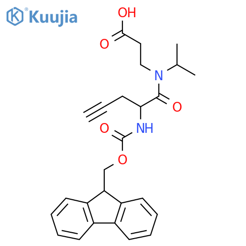 3-2-({(9H-fluoren-9-yl)methoxycarbonyl}amino)-N-(propan-2-yl)pent-4-ynamidopropanoic acid structure