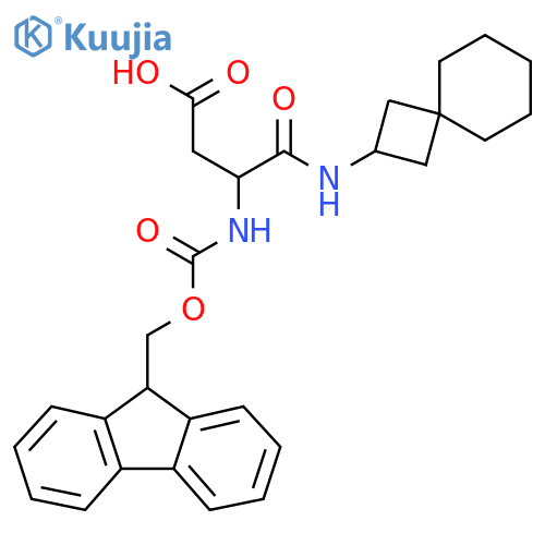 3-({(9H-fluoren-9-yl)methoxycarbonyl}amino)-3-({spiro3.5nonan-2-yl}carbamoyl)propanoic acid structure