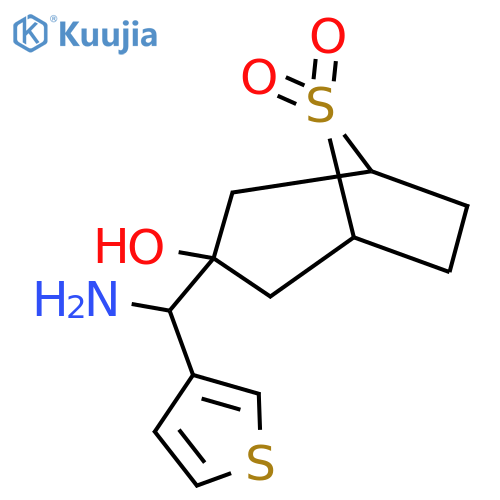 3-amino(thiophen-3-yl)methyl-3-hydroxy-8lambda6-thiabicyclo3.2.1octane-8,8-dione structure