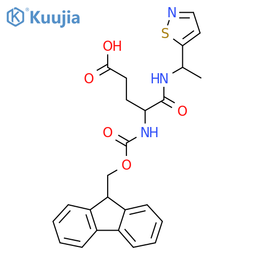 4-({(9H-fluoren-9-yl)methoxycarbonyl}amino)-4-{1-(1,2-thiazol-5-yl)ethylcarbamoyl}butanoic acid structure