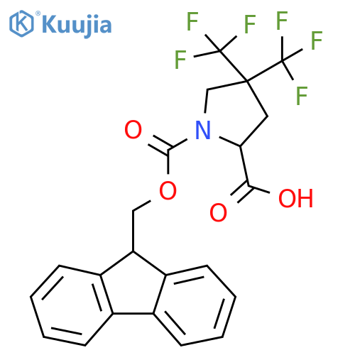 1-{(9H-fluoren-9-yl)methoxycarbonyl}-4,4-bis(trifluoromethyl)pyrrolidine-2-carboxylic acid structure