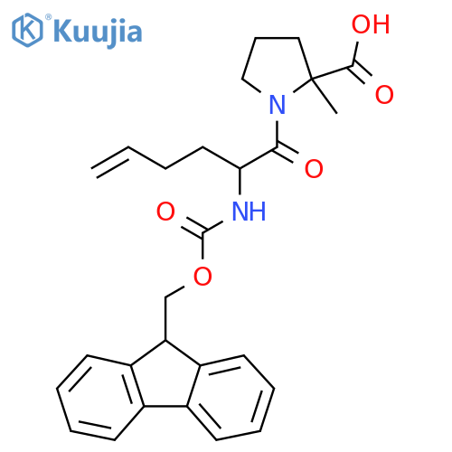 1-2-({(9H-fluoren-9-yl)methoxycarbonyl}amino)hex-5-enoyl-2-methylpyrrolidine-2-carboxylic acid structure