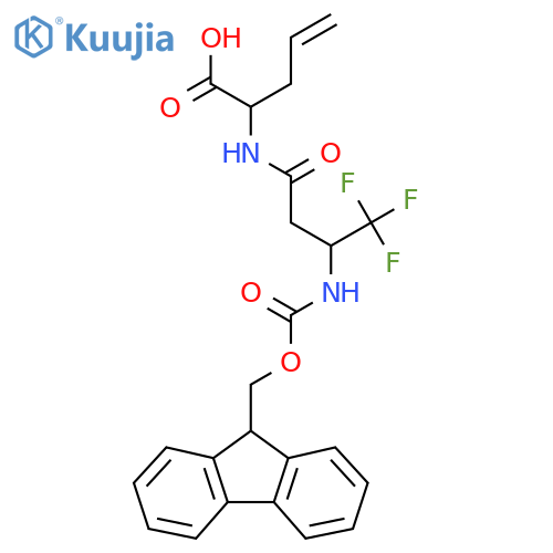 2-3-({(9H-fluoren-9-yl)methoxycarbonyl}amino)-4,4,4-trifluorobutanamidopent-4-enoic acid structure