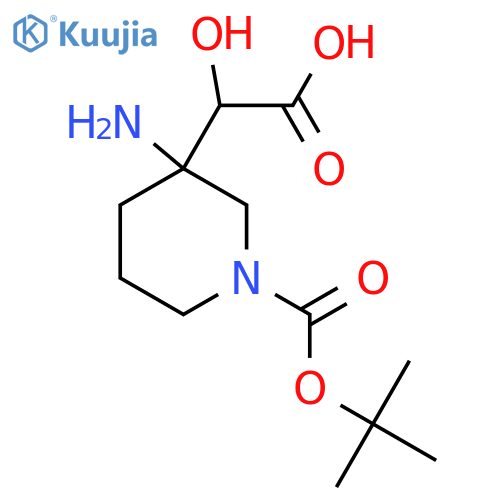 2-{3-amino-1-(tert-butoxy)carbonylpiperidin-3-yl}-2-hydroxyacetic acid structure