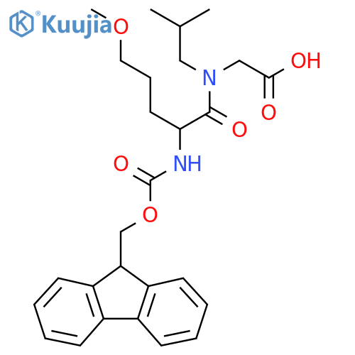 2-2-({(9H-fluoren-9-yl)methoxycarbonyl}amino)-5-methoxy-N-(2-methylpropyl)pentanamidoacetic acid structure