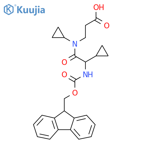 3-N,2-dicyclopropyl-2-({(9H-fluoren-9-yl)methoxycarbonyl}amino)acetamidopropanoic acid structure