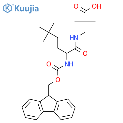 3-2-({(9H-fluoren-9-yl)methoxycarbonyl}amino)-5,5-dimethylhexanamido-2,2-dimethylpropanoic acid structure