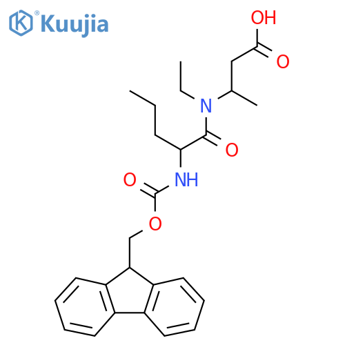 3-N-ethyl-2-({(9H-fluoren-9-yl)methoxycarbonyl}amino)pentanamidobutanoic acid structure