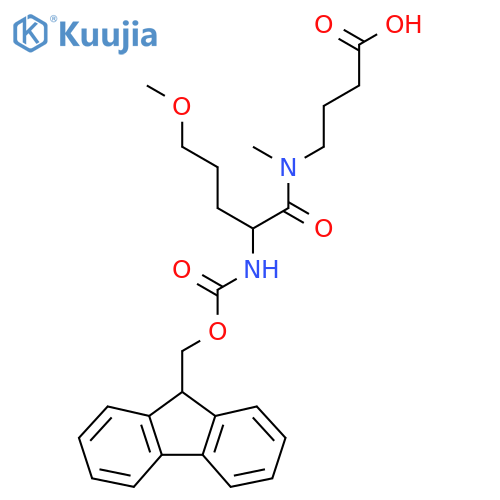 4-2-({(9H-fluoren-9-yl)methoxycarbonyl}amino)-5-methoxy-N-methylpentanamidobutanoic acid structure