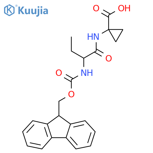 1-2-({(9H-fluoren-9-yl)methoxycarbonyl}amino)butanamidocyclopropane-1-carboxylic acid structure