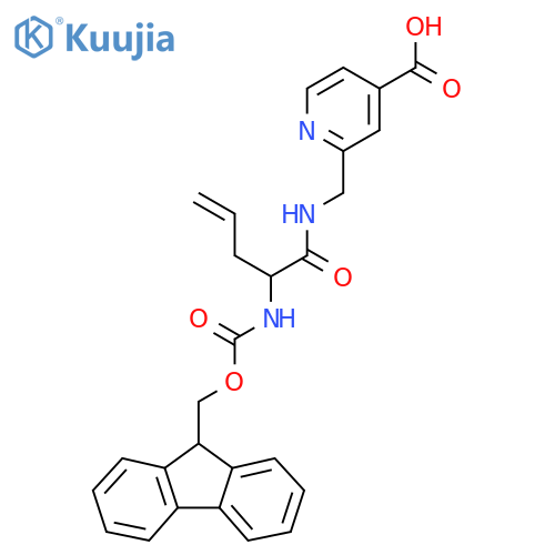 2-{2-({(9H-fluoren-9-yl)methoxycarbonyl}amino)pent-4-enamidomethyl}pyridine-4-carboxylic acid structure
