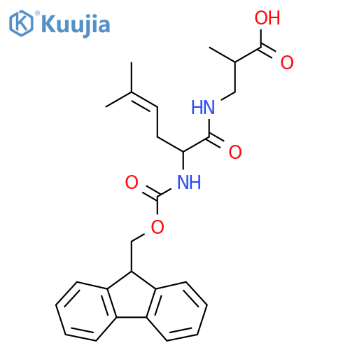3-2-({(9H-fluoren-9-yl)methoxycarbonyl}amino)-5-methylhex-4-enamido-2-methylpropanoic acid structure