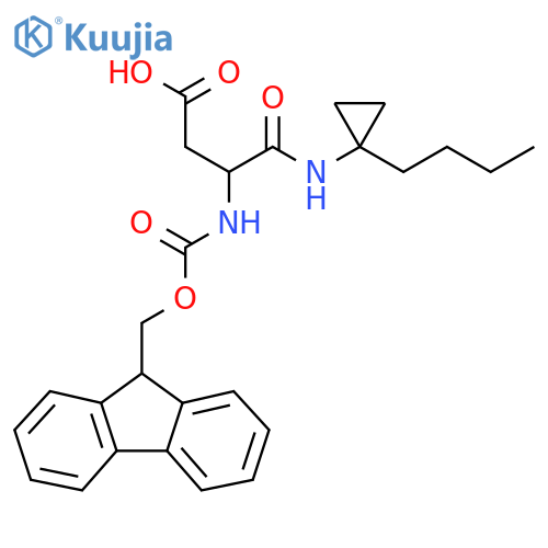 3-(1-butylcyclopropyl)carbamoyl-3-({(9H-fluoren-9-yl)methoxycarbonyl}amino)propanoic acid structure