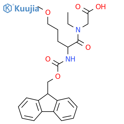 2-N-ethyl-2-({(9H-fluoren-9-yl)methoxycarbonyl}amino)-5-methoxypentanamidoacetic acid structure