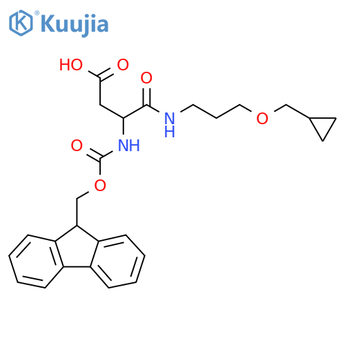 3-{3-(cyclopropylmethoxy)propylcarbamoyl}-3-({(9H-fluoren-9-yl)methoxycarbonyl}amino)propanoic acid structure
