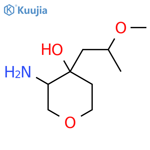 3-amino-4-(2-methoxypropyl)oxan-4-ol structure