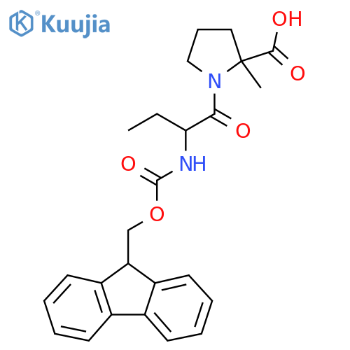 1-2-({(9H-fluoren-9-yl)methoxycarbonyl}amino)butanoyl-2-methylpyrrolidine-2-carboxylic acid structure