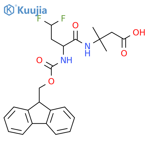 3-2-({(9H-fluoren-9-yl)methoxycarbonyl}amino)-4,4-difluorobutanamido-3-methylbutanoic acid structure