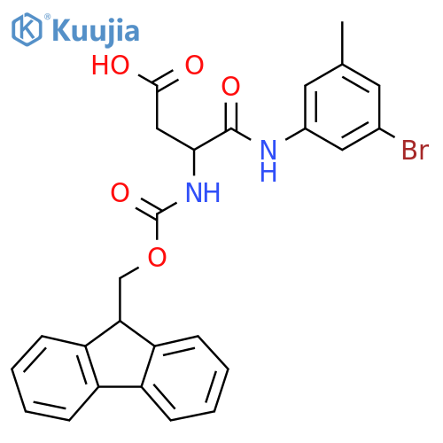 3-(3-bromo-5-methylphenyl)carbamoyl-3-({(9H-fluoren-9-yl)methoxycarbonyl}amino)propanoic acid structure