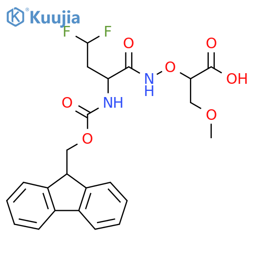 2-{2-({(9H-fluoren-9-yl)methoxycarbonyl}amino)-4,4-difluorobutanamidooxy}-3-methoxypropanoic acid structure