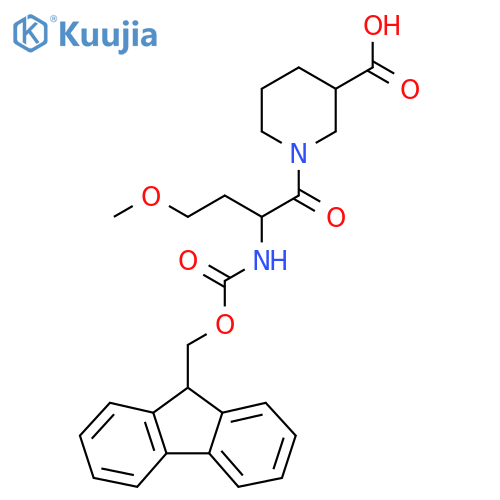 1-2-({(9H-fluoren-9-yl)methoxycarbonyl}amino)-4-methoxybutanoylpiperidine-3-carboxylic acid structure