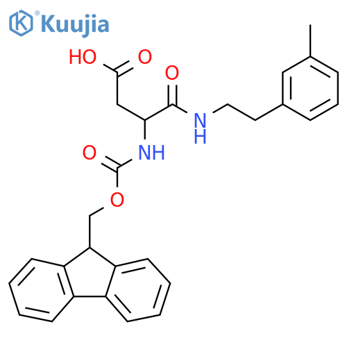 3-({(9H-fluoren-9-yl)methoxycarbonyl}amino)-3-{2-(3-methylphenyl)ethylcarbamoyl}propanoic acid structure