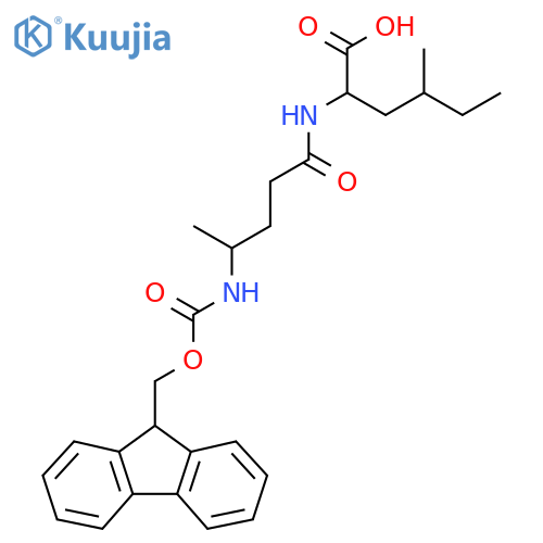 2-4-({(9H-fluoren-9-yl)methoxycarbonyl}amino)pentanamido-4-methylhexanoic acid structure