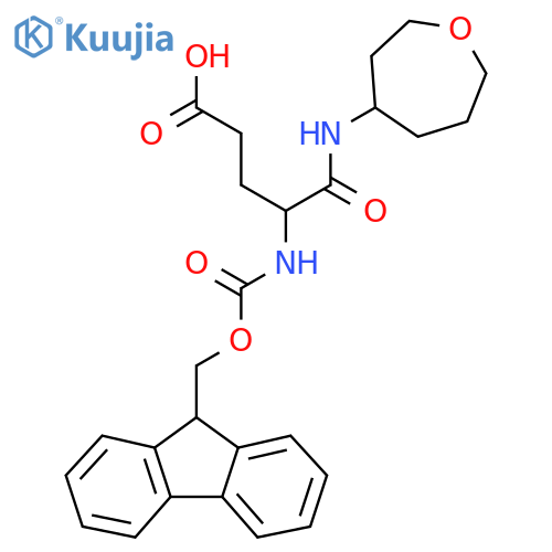 4-({(9H-fluoren-9-yl)methoxycarbonyl}amino)-4-(oxepan-4-yl)carbamoylbutanoic acid structure