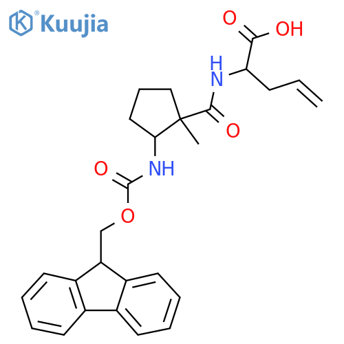 2-{2-({(9H-fluoren-9-yl)methoxycarbonyl}amino)-1-methylcyclopentylformamido}pent-4-enoic acid structure