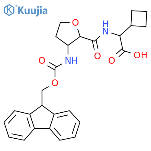 2-cyclobutyl-2-{3-({(9H-fluoren-9-yl)methoxycarbonyl}amino)oxolan-2-ylformamido}acetic acid structure