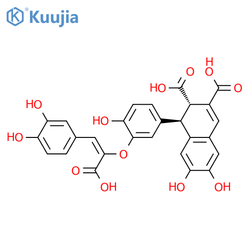 2,3-Naphthalenedicarboxylic acid, 1-[3-[[(1E)-1-carboxy-2-(3,4-dihydroxyphenyl)ethenyl]oxy]-4-hydroxyphenyl]-1,2-dihydro-6,7-dihydroxy-, (1R,2S)- structure