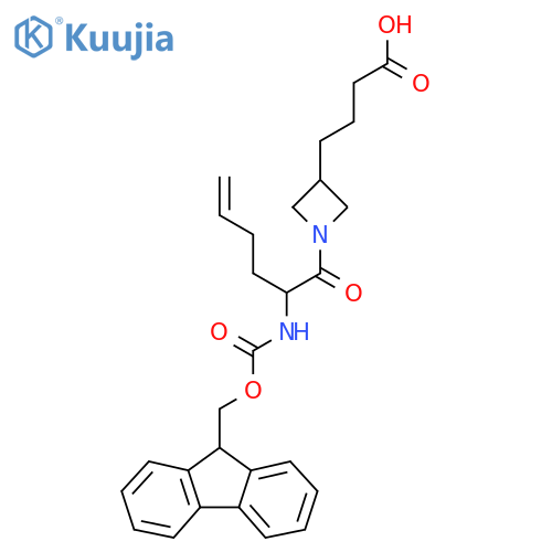 4-{1-2-({(9H-fluoren-9-yl)methoxycarbonyl}amino)hex-5-enoylazetidin-3-yl}butanoic acid structure