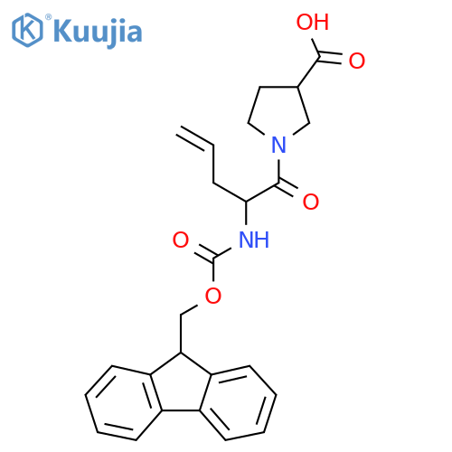 1-2-({(9H-fluoren-9-yl)methoxycarbonyl}amino)pent-4-enoylpyrrolidine-3-carboxylic acid structure