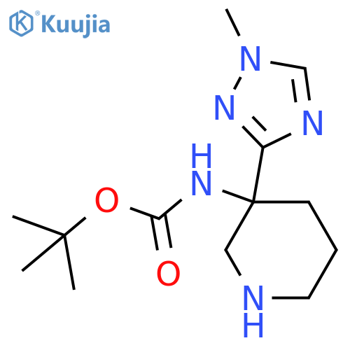 tert-butyl N-3-(1-methyl-1H-1,2,4-triazol-3-yl)piperidin-3-ylcarbamate structure