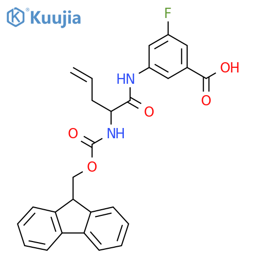 3-2-({(9H-fluoren-9-yl)methoxycarbonyl}amino)pent-4-enamido-5-fluorobenzoic acid structure