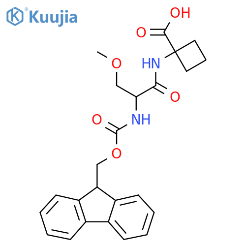 1-2-({(9H-fluoren-9-yl)methoxycarbonyl}amino)-3-methoxypropanamidocyclobutane-1-carboxylic acid structure