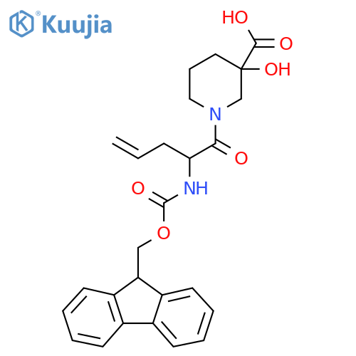 1-2-({(9H-fluoren-9-yl)methoxycarbonyl}amino)pent-4-enoyl-3-hydroxypiperidine-3-carboxylic acid structure