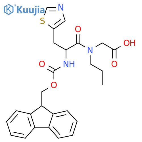 2-2-({(9H-fluoren-9-yl)methoxycarbonyl}amino)-N-propyl-3-(1,3-thiazol-5-yl)propanamidoacetic acid structure
