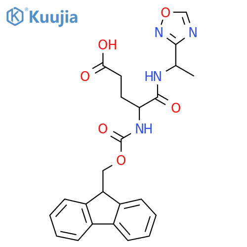 4-({(9H-fluoren-9-yl)methoxycarbonyl}amino)-4-{1-(1,2,4-oxadiazol-3-yl)ethylcarbamoyl}butanoic acid structure