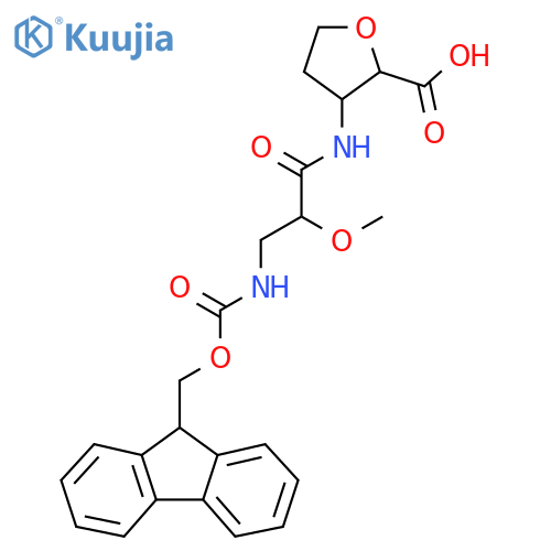 3-3-({(9H-fluoren-9-yl)methoxycarbonyl}amino)-2-methoxypropanamidooxolane-2-carboxylic acid structure